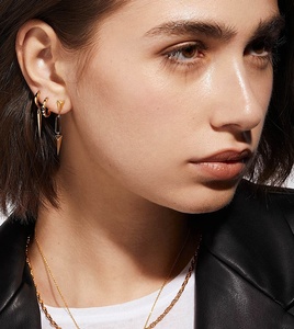 Moda buena venta al por mayor joyería fina 2024 18K chapado en oro plata esterlina 925 Irregular Spike Stud pendientes - Product Image 2