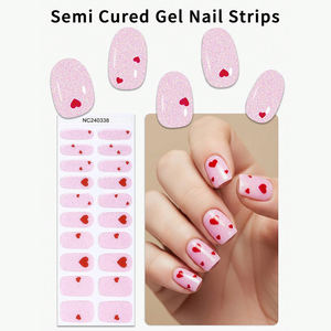 Pegatinas de Uñas en Gel con Corazones para Nail Art, Adhesivos Autoadhesivos de Corazón de Amor, Tiras de Uñas de Gel Semicurado para Lámpara UV - Product Image 2