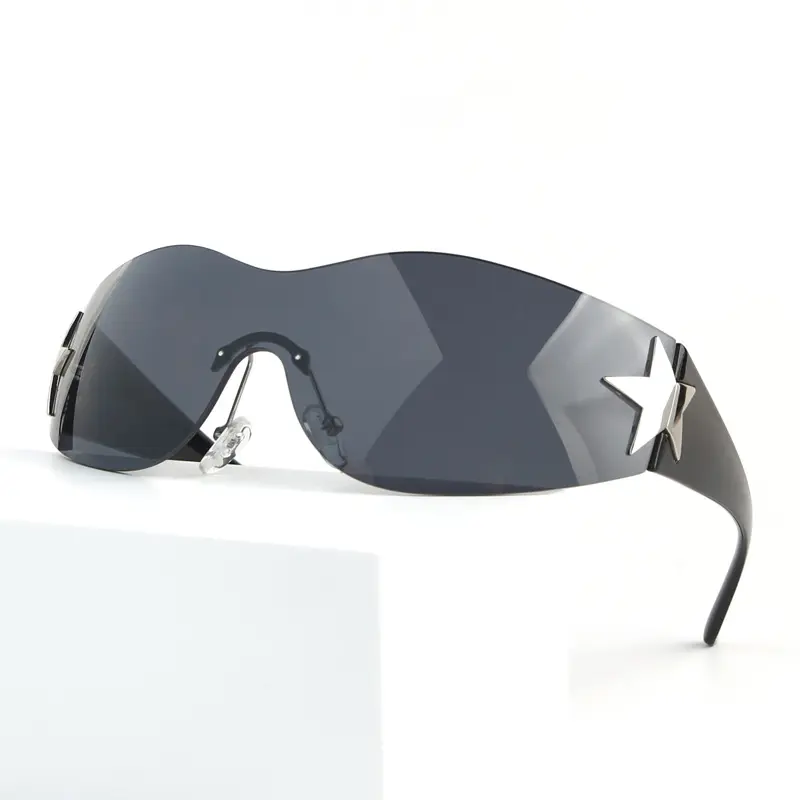 Kacamata hitam Punk merek mewah kacamata hitam Pria Wanita baru 2000kacamata hitam bungkus sekitar UV400 kacamata hitam olahraga wanita kacamata De Sol Oculos