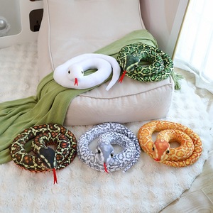 Juguete de pitón manchado transfronterizo al por mayor, muñeco de peluche de serpiente de simulación para toda la persona con forro de malla, regalo de serpiente del zodiaco - Product Image 2