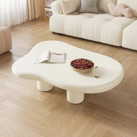 Table basse Cloud Cream Wabi-Sabi, design nordique moderne, panneau en bois irrégulier simple, pour petits appartements, salon