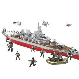 Ensemble de jouets de construction de navires militaires de 2075 pièces avec figurines militaires, jouets d'assemblage de modèles, jouets éducatifs de puzzle en blocs - Product Image 4