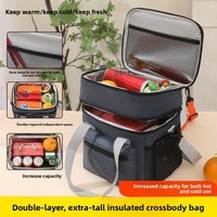 Sac isotherme double couche en tissu Oxford, sac de transport pour boîte à lunch, sac de rangement de voyage imperméable de grande capacité pour étudiants et bureau