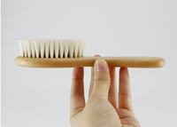 Nouveau naturel 100% poils de chèvre coussin d'air Massage en bois bébé enfants bain brosse peigne ensemble