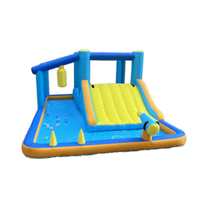 Impresionante Casa de rebote inflable de material Oxford y <span class=keywords><strong>PVC</strong></span> de doble aguja para niños con tobogán de soplador incorporado incluido