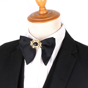 Pajaritas de boda para hombre al por mayor, pajaritas negras con nudo de mariposa grande a la moda para hombre, corbatas de diamantes de lujo, accesorio para traje de <span class=keywords><strong>matrimonio</strong></span> - Product Image 2