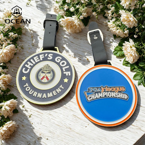 ป้ายโลโก้โลหะคุณภาพสูงสำหรับตกแต่ง<span class=keywords><strong>กระเป๋า</strong></span>กอล์ฟ ป้ายติดกระเป๋าเดินทาง - Product Image 3