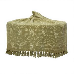 Plaid de luxe en coton fait main, imprimé à la main sur métier à tisser, avec pompons, doux, pour canapé, lit, décoration intérieure, voyage, toutes saisons - Product Image 1