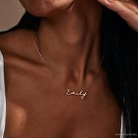 Collier pendentif personnalisé en acier inoxydable plaqué or 18 carats, cadeau bijou pour femme