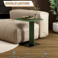 Minimalisme canapé Table d'appoint lumière luxe haut sens Mini petite Table basse selle cuir C forme Table d'appoint JKY-112