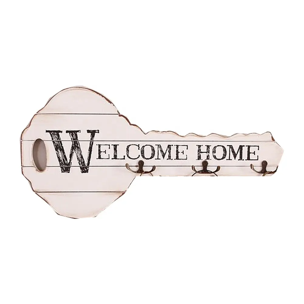 Large Shabby Chic" Welcome Home " Wall Plaque Sign Key Cloth Hanger Christmas Gift Plaque
