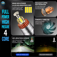 Ampoule de phare LED H7 6500K Blanc 60W Canbus CSP Chips Aluminium 12V pour phares de voiture