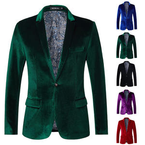 Custom Mens Velvet Slim Fit Single Button Sports <strong>Suit</strong> Is Suitable for Occasions As Dances, <strong>Weddings</strong>, Parties, and Banquets - Product Image 1
