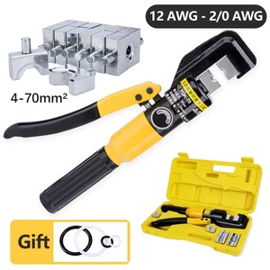 Bonne vente 6T pince à sertir en acier portable Kit d'outils de presse outils de sertissage de bornes hexagonales hydrauliques 4-70mm ² matrices de sertissage de fil - Product Image 6