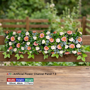 Artificial Flower Factory High-Grade Silk Coral Blush Elegant Peach Ivory Peony Channel Panel Matte-Finish Foliage Rosewood Row - Product Image 2