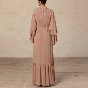 Robes à col bénitier pour adultes de haute qualité Abaya Robes de soirée à manches longues Service OEM Tuniques pour femmes musulmanes - Product Image 3