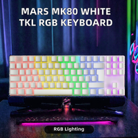 Clavier de jeu mécanique Mars Gaming MK80 Blanc TKL FRGB Anti-Ghosting Switches Rouges Disposition Italienne Sans touches numériques Fabriqué en Chine
