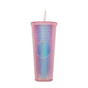 Nuovo Design 24Oz Pp plastica doppia parete ananas Tumbler per il latte