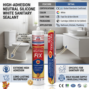 Großhandel Neutraler Silikonkautschuk-Dichtungsmittel Geruchsarm UV-Beständiger Klebstoff-Dichtungsmittel für Metalldächer Aquarien Marine-Anwendungen - Product Image 5