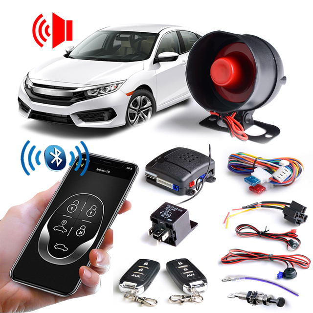 Phone APP Control BT Car Alarm System Universal DC12V Auto Security System Remote Control Car Alarm System
