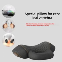 Oreiller de soutien cervical chauffant à piles avec fonction de minuterie, massage et protection de la colonne cervicale pour la récupération corporelle