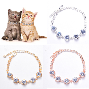 Drop Shipping Pet Sieraden Diamant Kraag Zilver Goud Kleur Kat Hond Ketting Kragen - Product Image 2