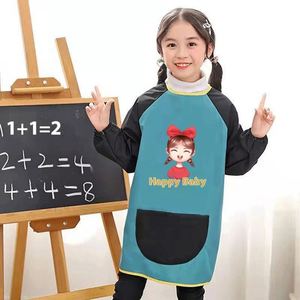 Tablier de protection imperméable à manches longues pour enfants, idéal pour les repas, la peinture artistique à la maternelle et l'utilisation en salon - Product Image 4
