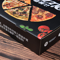 Benutzer definierte 8 12 14 28 Zoll mit Logo-Karton Nehmen Sie einen Weg Karton Wellpappe Caja Para De Black Pack Boite Kutusu Pizza Boxen
