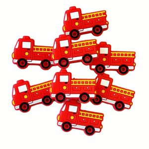 Coche de policía, camión de bomberos, cuentas focales, excavadora, cuentas de silicona, <span class=keywords><strong>mordedor</strong></span> de bebé de grado alimenticio, punto al por mayor - Product Image 3
