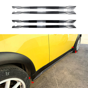 Amp Z Side Skirts Piano Black Carbon Fiber Texture For Mini Hatch R50 2001 2006 Body Kit Matte Finish - Product Image 1