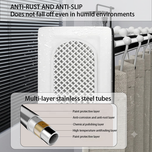 <span class=keywords><strong>Tringle</strong></span> de Douche à Tension Robuste 32mm en Acier Inoxydable Réglable 70-120cm <span class=keywords><strong>Sans</strong></span> Perçage Haute Capacité de Charge Qualité Industrielle - Product Image 4