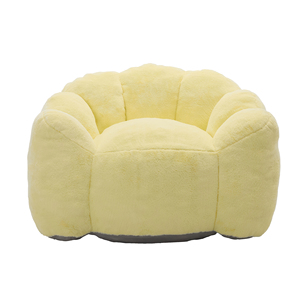 Collapsible Vacuum-Wrapped Petal Curve Single Occupant Flocky Sheepskin Plush Upholstery Comfy Settee Recliner <b>Inflatable</b> Pillow - Product Image 5