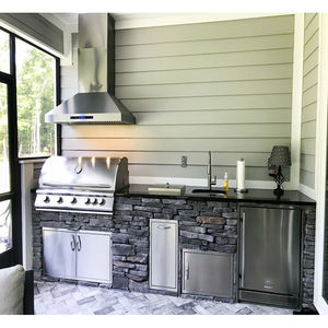 Isola <span class=keywords><strong>Cucina</strong></span> da Esterno in Acciaio Inossidabile 304 Antisolare con Mobile da <span class=keywords><strong>Cucina</strong></span> BLUM a Chiusura Ammortizzata - Product Image 2