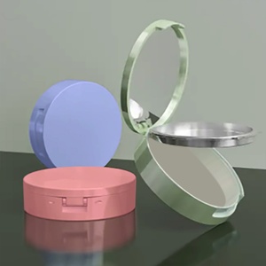 Boîtes de poudre compacte rondes en plastique pour le corps, vides, pour fard à joues, vente en gros, OEM/ODM, pour maquillage, poudre pressée, coussin d'air - Product Image 1