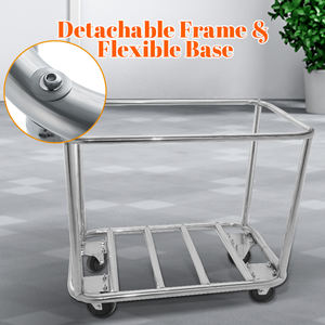 DaoSheng 헤비 듀티 호텔 룸 서비스 장비 하우스 키핑 스테인레스 스틸 청소 카트 트롤리 세탁 트롤리 - Product Image 4