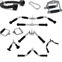 Accessoire de traction WholeGym de haute qualité pour lat pulldown et triceps, compatible avec les machines à câble, pour la musculation à domicile