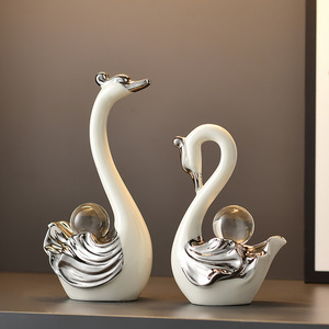 Decoración de Cisne Blanco y Negro de Cerámica Art <span class=keywords><strong>Deco</strong></span> para el Hogar, Ideal para Regalos, Sala de Estar - Product Image 4