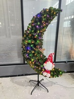 Nouveauté 2025 Arbre de Noël en PVC complet avec lumières LED chaudes pour l'intérieur, arbre de Noël décoratif pour le Nouvel An, arbre de Noël lunaire