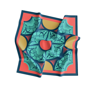 All Seasons Reversible European American Women Fashion <b>Silk</b> Square <b>Scarf</b> Digital Print Adult Pattern Breathable Daily Wear - Product Image 1