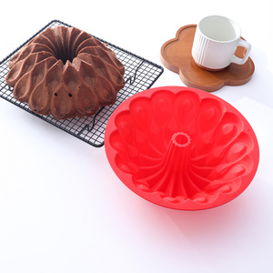 Molde de silicona para pastel, forma redonda de flor, 23x11x9 cm, para repostería casera, herramientas para pasteles - Product Image 2