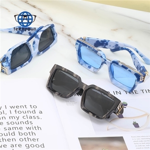 <span class=keywords><strong>Lunettes</strong></span> de <span class=keywords><strong>soleil</strong></span> de luxe personnalisées Teenyoun pour hommes, modèle Millionaire Square, haute qualité, vente en gros, collection <span class=keywords><strong>2023</strong></span> - Product Image 5