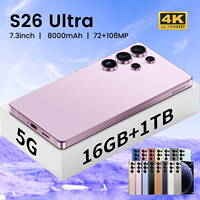 Smartphone Baru S26 Ultra 5G 16GB+1TB Layar HD 7.3 Inci 120Hz Android 15.0 Dual SIM CDMA Kamera 108MP Gaming