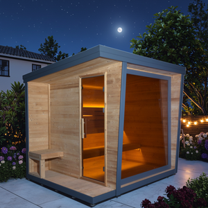Sauna Exterior de Madera Tratada con Productos Conservantes, Sauna Finlandesa para 4-5 Personas, con Luz Terapéutica y Vapor Húmedo - Product Image 1