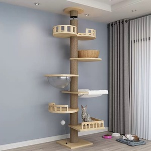 <strong>Cat</strong> Climbing Frame Solid Wood Multi-layer <strong>Cat</strong> Bed Tree Integrated <strong>Top</strong> Ceiling Large Frame - Product Image 4