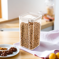 Contenants de stockage alimentaire carrés en plastique sans BPA Pet+PP pour aliments secs, gain de place, organisation optimisée