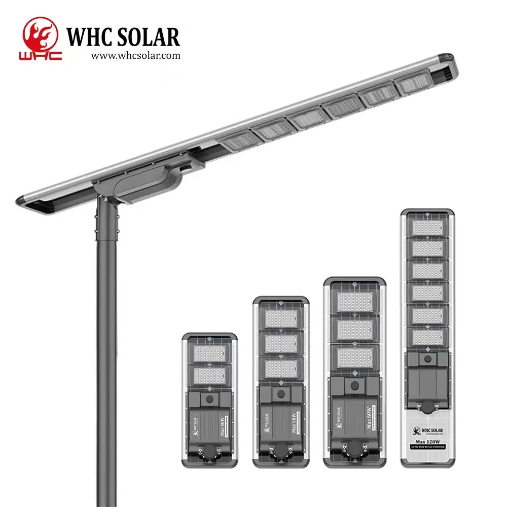 WHC Solar 60W luci da giardino per esterni IP66 con uscita del pannello solare lampione solare