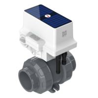 Vanne à boisseau sphérique motorisée intelligente agricole à énergie solaire, bidirectionnelle, en UPVC, avec contrôle à distance LoRaWAN pour l'eau