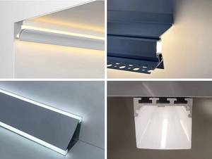<b>Aluminum</b> alloy 6063 T-shaped embedded strip light for ceiling panel and staircase <b>LED</b> lighting with customizable options - Product Image 4