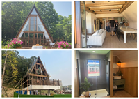 Casa Modular Prefabricada Moderna y Ecológica, Estilo Villa Rectangular en Forma de A, con Materiales Sostenibles para una Vida Confortable