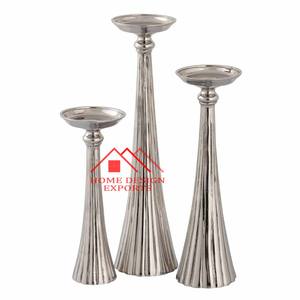 Vaisselle en aluminium doré bougeoir pour mariage Table centres de table décor 2023 nouveau Design aluminium bougie pilier titulaire - Product Image 5